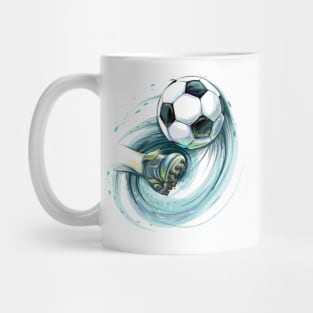 kick soccer ball leg hand drawn Mug